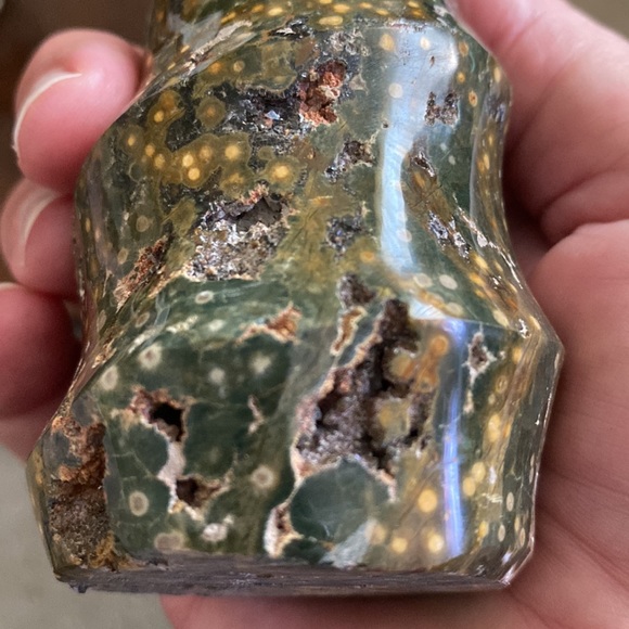 🔥OCEAN JASPER PAIR🔥. Old stock/ early OJ. 5” & 4.25” tall x 1.5” wide. PRETTY - Picture 7 of 17